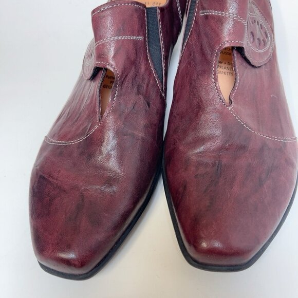 Think! Europe Womens 39 Burgundy Leather Comfort Mary Jane Shoes - Picture 4 of 15